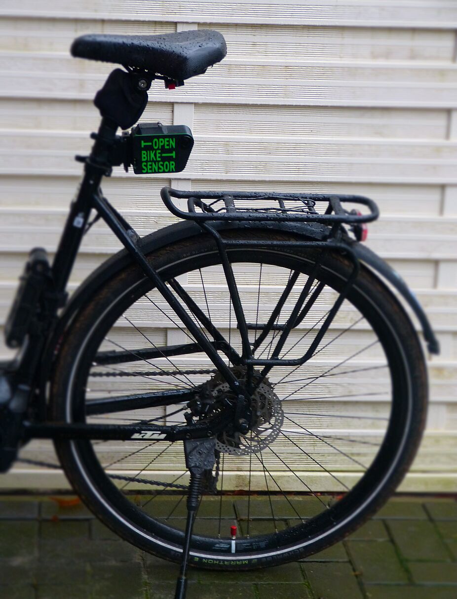 OpenBikeSensor an einem Fahrrad