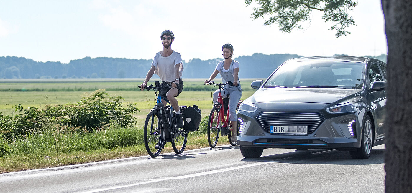 Im ländlichen Raum sind die Radfahrbedingungen oft nicht gut.